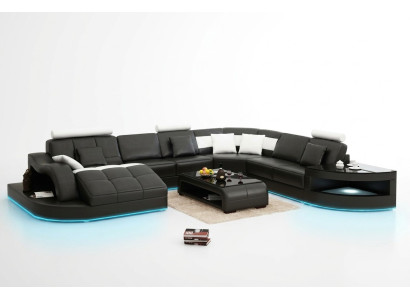 Ledersofa Couch Wohnlandschaft Ecksofa Eck Garnitur Design Modern Neu Sofa +USB
