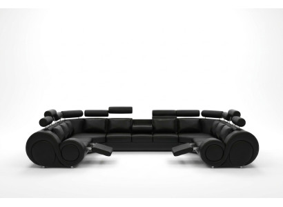 Designer Wohnlandschaft Eckcouch mit USB Couch Sofa Polster Ledersofa Sofas New