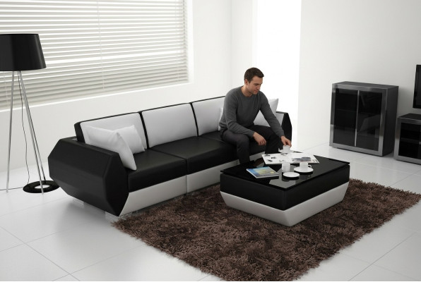 Ledersofa Couch Sofagarnitur 3+3 Sitzer Garnitur Design Modern Sofa Set USB Neu