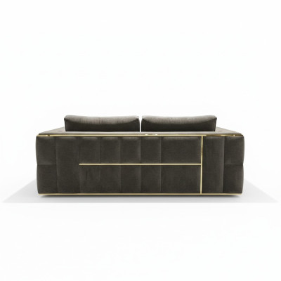 Design Couch Dreisitzer Polster Sofas Stoff Modern 3 Sitzer Couchen Samt Metall
