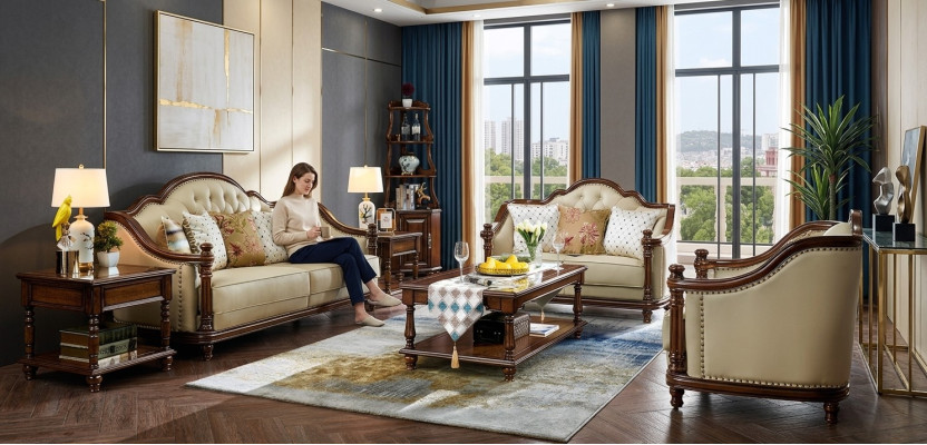 Sofagarnitur 3+2+1 Sitzer Sofa Couch Garnitur Leder Couchen Klassische