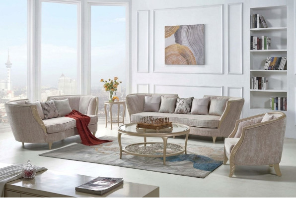 Luxus Sofagarnitur Hotel Möbel Sofa Couch Elegante Stil Stoffsofa