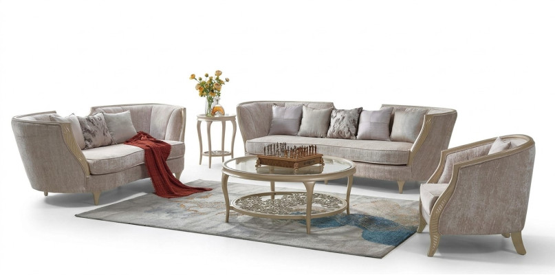 Luxus Sofagarnitur Hotel Möbel Sofa Couch Elegante Stil Stoffsofa