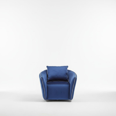 Sessel 1 Sitzer Blau Wohnzimmer Luxus Design Italienische Möbel Elegantes Neu