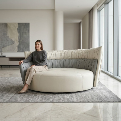 Rundsofa Zweisitzer Sofa 2 Sitz Design Sofas Polster Prianera Sitz Leder Couch