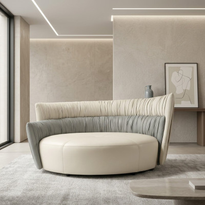 Rundsofa Zweisitzer Sofa 2 Sitz Design Sofas Polster Prianera Sitz Leder Couch
