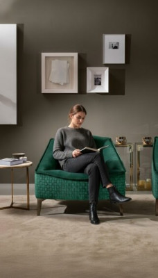 Sessel Einsitzer Luxus 1Sitzer Polster Sitz Designer Textil Sitz Stoff Moderne