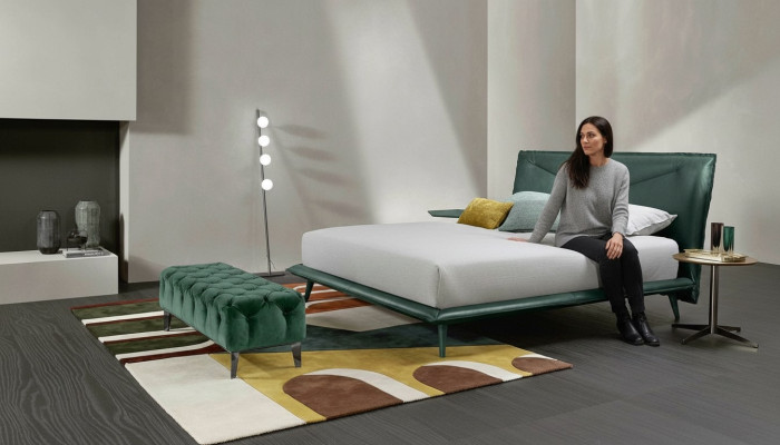 Doppel Bettrahmen Luxus Schlafzimmer Bett Doppelbett Holz Grün Leder Betten Neu
