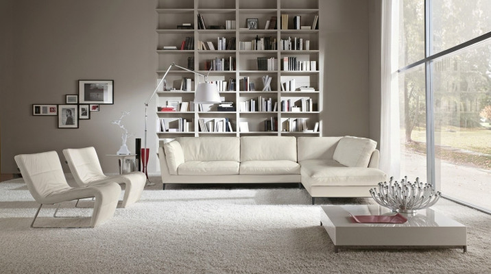 Prianera Couch Ecksofa Wohnzimmer Design Leder Modern L-Form