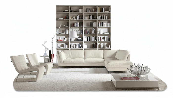 Prianera Couch Ecksofa Wohnzimmer Design Leder Modern L-Form
