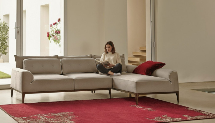 Ecksofa L Form Couch Luxus Möbel Sofa Grau Design Wohnzimmer Möbel Italienische