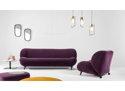 Gruppe Set Sofagarnitur 3+1 Sitzer 2tlg. Möbel Sofas Sessel Luxus Sitz Lila Neu