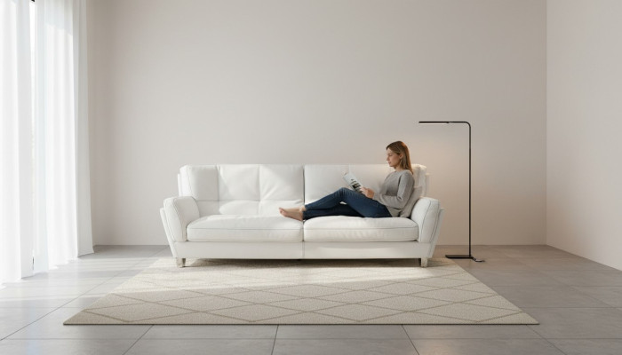 Luxus Sofa 3 Sitz Couch Holz Möbel Dreisitzer Prianera Sofas Weiß Couchen Leder