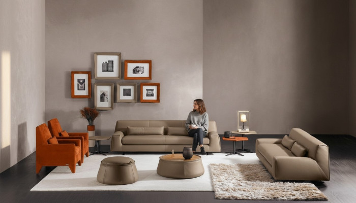 Sofagarnitur Couch Polster Ledersofa Prianera Italienische Möbel Sofa