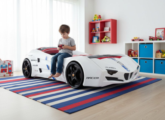 Rennwagen Auto Bett mit Matratze Autobett Kinderzimmer Betten Möbel Neu