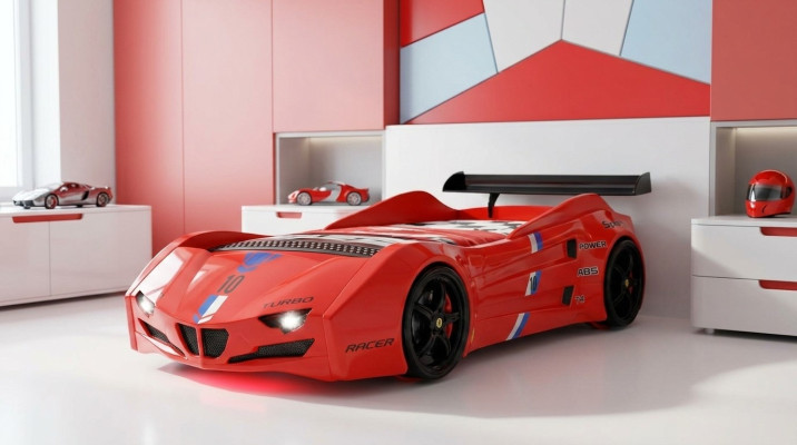Rennwagen Auto Bett Kinderbett Autobett Kinderzimmer Betten Möbel Rot