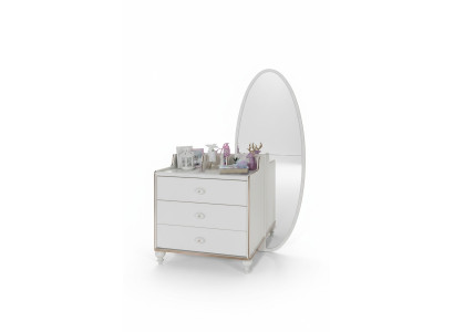 Kommode mit Spiegel Möbel Moderne Kommode Holz Jugend  Zimmer Weiß Neu