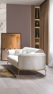 Luxus dreisitzer sofa couch moderne couchen textil stoff 234cm xxl