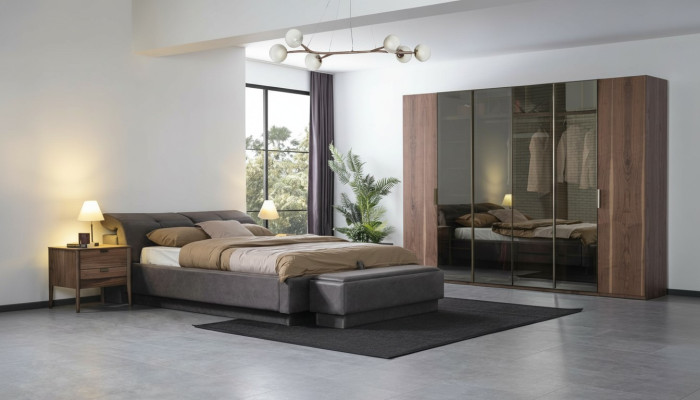 Schlafzimmer Set Möbel Bett 2x Nachttisch Kleiderschrank Möbel Komplett Set 4tlg