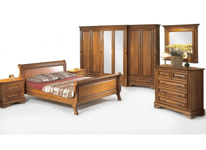 Schlafzimmer Bett Nachttisch Kommode Kleiderschrank Luxus Set 6tlg.