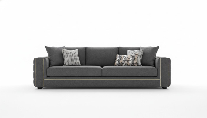 Luxus Wohnzimmer Sofa 2 Sitz Zweisitzer grau Couch Chesterfield Couchen Neu