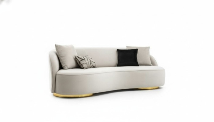 Luxus Sofa 3 Sitz Stoff Wohnzimmer Modernes Design grau Sofas Polster Couchen