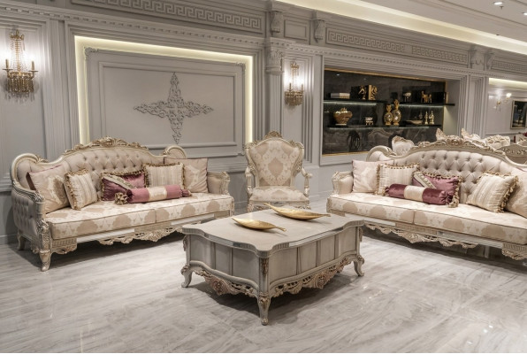 Sofa Set Barock Rokoko Möbel Wohnzimmer Sitzgarnitur Polster 4tlg. Neu