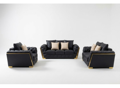 Chesterfield 3+2+1 Sofagarnitur Couch Möbel Sofa Couchen Set 3tlg