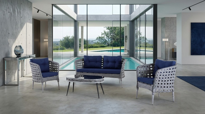 Garten Möbel Sitzmöbel Sofagarnitur Terrasse Tisch Sofa Couch 4tlg. Set