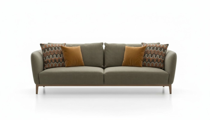 Olivengrüner Dreisitzer Moderne Wohnzimmercouch Sitzmöbel Couch Sofa
