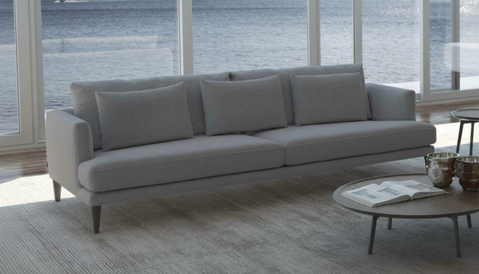 Moderner Grauer Sofa Dreisitzer Sitzmöbel Designer Luxus Couchen Wohnmöbel
