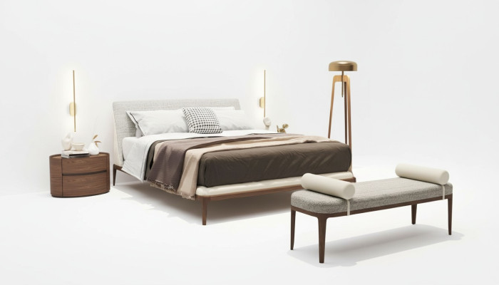 Braune Schlafzimmer Garnitur Betgestell 2x Nachttische Doppelbett 3tlg