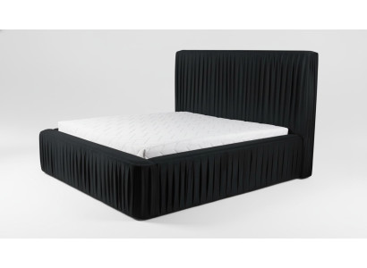 Schwarzes Doppelschlafzimmer Holzmöbel Design elegant Stoff klassische Möbelneu-
