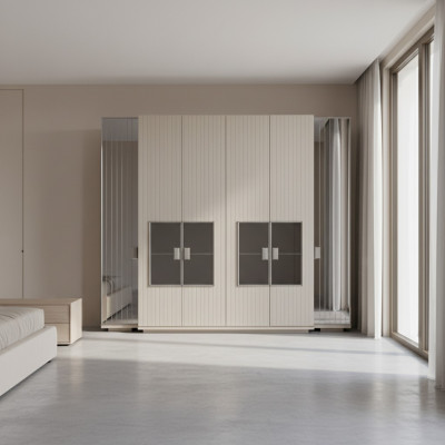 Kleiderschrank Schrank Luxus Holz Schränke Design Möbel Schlafzimmer Weiß Neu