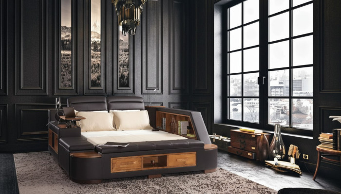 Multifunktion Bett Doppelbetten Modernes Bettgestell Betten 180x200cm Hotel Neu