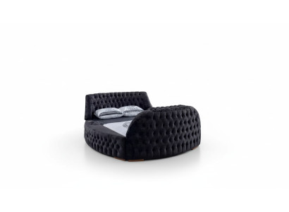 Schwarzes Chesterfield Bett Design Polster Möbel Hotel Luxus Betten Lift Media