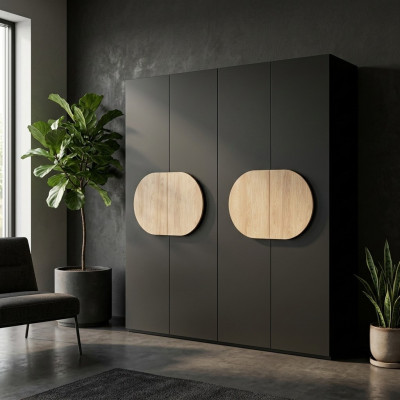 Kleiderschrank Grau Luxus Holz Schlafzimmer Schrank Design Garderobenschrank