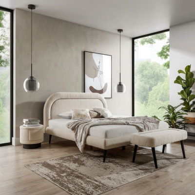 Schlafzimmer Set Weiß Bett Elegantes 2x Nachttische Luxus Hocker Modern .