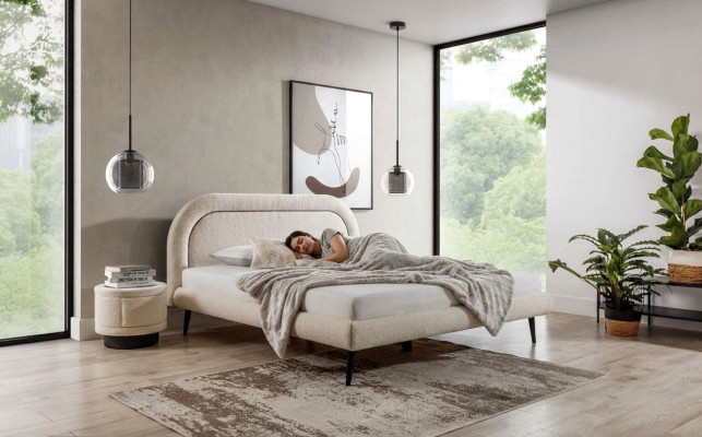 Schlafzimmer Set Weiß Bett Elegantes 2x Nachttische Luxus Holz Modern 3tlg.