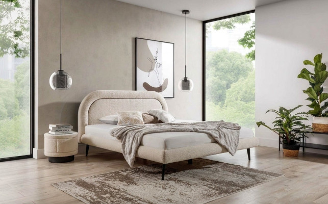Schlafzimmer Set Weiß Bett Elegantes 2x Nachttische Luxus Holz Modern 3tlg.