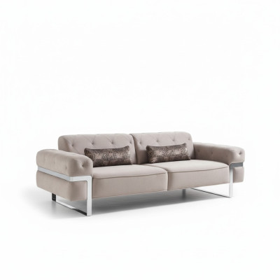 Wohnzimmer Design Sofa 3 Sitzer Polster Dreisitzer Couch Sofas beige