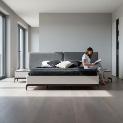 Modern Luxus Schlafzimmer Set Bett + 2x Nachttisch Hotel Möbel Betten Loft