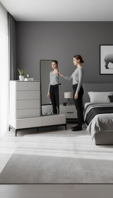 Kommoden Wohnzimmer Set Kommode mit Spiegel Holz Still Modern weiß