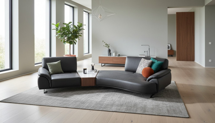 Rund Wohnzimmer Couch Möbel 5 Sitz Couchen Runde Sofa Möbel Textil