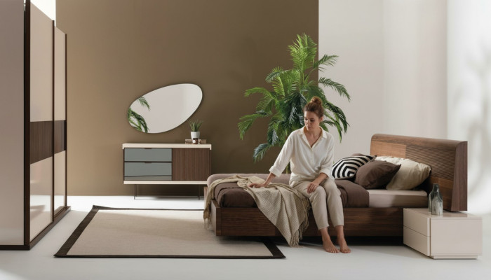 Design Luxus Schlafzimmer Bett 2x Nachttische Kommode Garnitur Betten 8tlg. Set