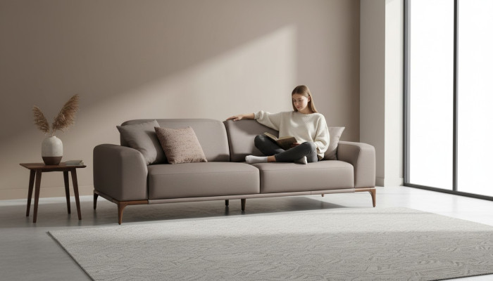 Wohnzimmer Sofa Couch Dreisitzer Design Luxus Couchen Möbel braun