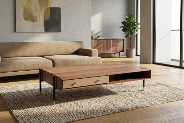 Couchtisch Wohnzimmer Holz Luxus Design Holztische Neu braun Kaffeetisch