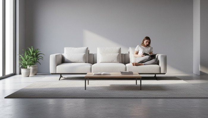 Wohnzimmer Design Sofagarnitur 4-Sitzer Couch Weiß Polstersofa Neu