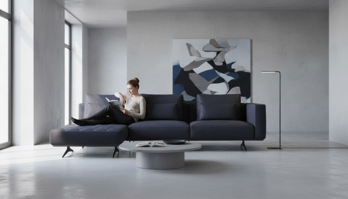 Design Sofagarnitur 3 Sitzer Textil Couch Polster Sofa Couchen Schwarz