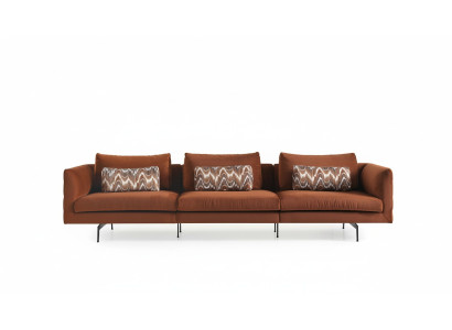 Wohnzimmer Sofa 4 Sitzer Couch Sitz Polster Couchen Design braun